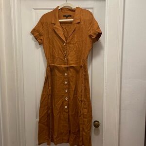 Quince linen button down dress